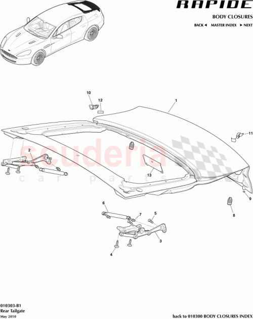 Part Diagram for Aston Martin AD43-406A10-AB