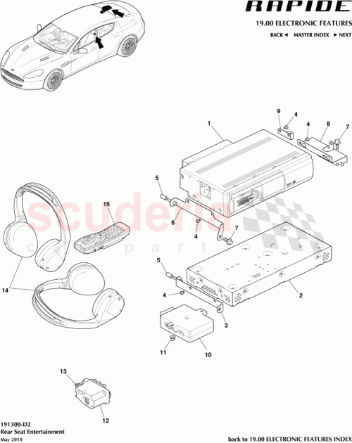 Part Diagram for Aston Martin 4G43-277B34-AA