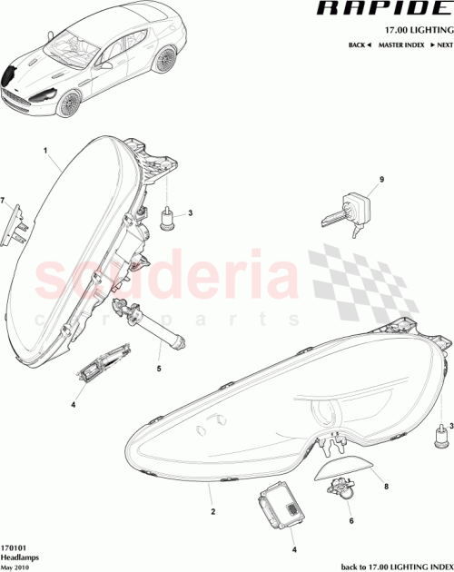 Part Diagram for Aston Martin AD43-13W030-BF