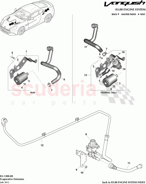Part Diagram for Aston Martin W506961-S437