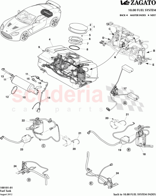 Part Diagram for Aston Martin BG43-9D653-AB