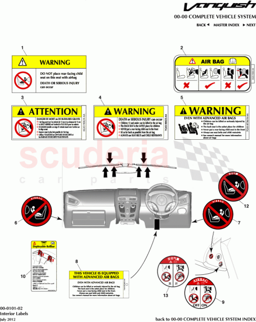 Part Diagram for Aston Martin EG33-8923-AA