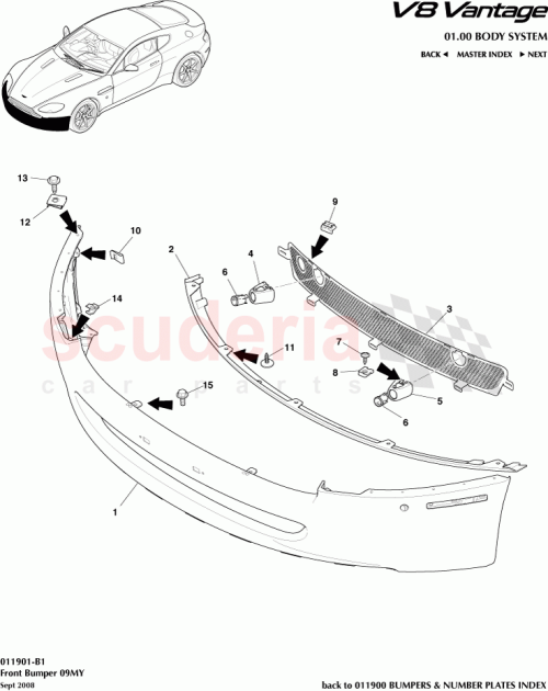 Part Diagram for Aston Martin 9G33-15K872-AA