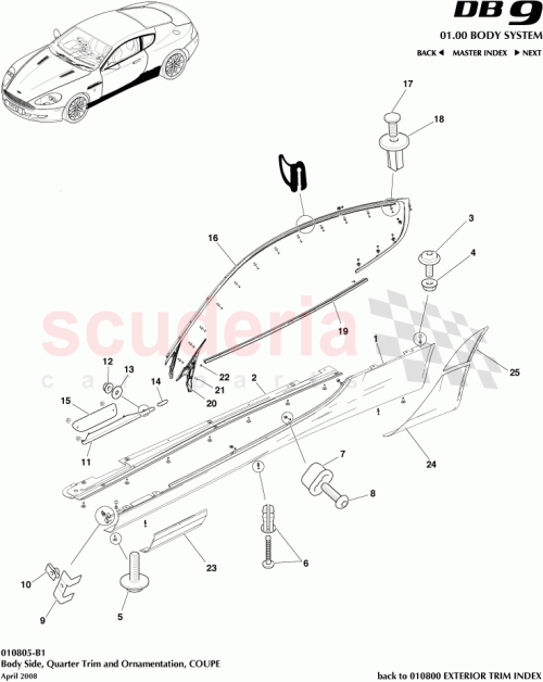 Part Diagram for Aston Martin 702217