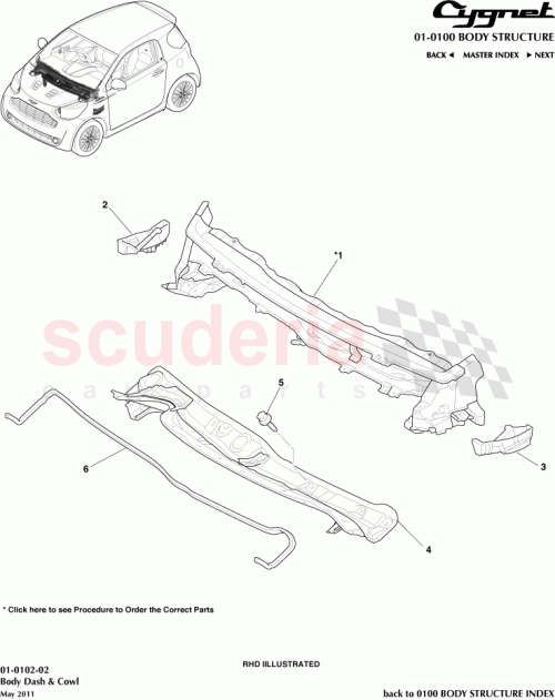 Part Diagram for Aston Martin 55752-74010
