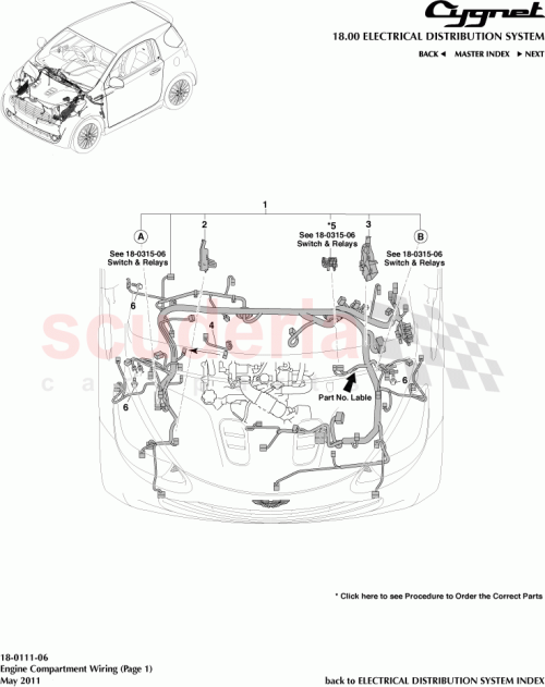 Part Diagram for Aston Martin 89423-74020