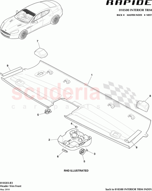 Part Diagram for Aston Martin AD43244A54AA