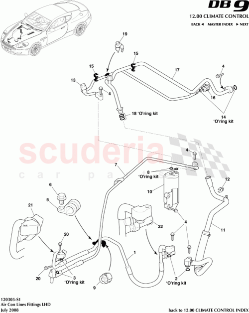 Part Diagram for Aston Martin AG43-19A705-AA
