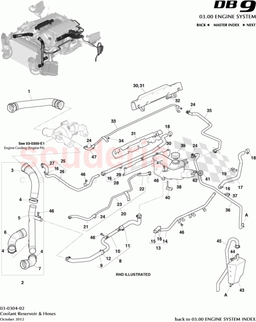 Part Diagram for Aston Martin DD43-8556-AC