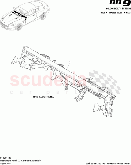 Part Diagram for Aston Martin DG33-044B51-BA