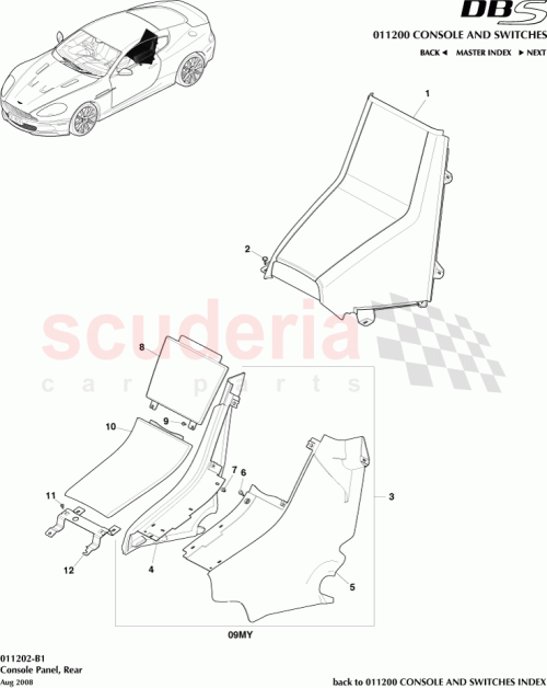 Part Diagram for Aston Martin 9D33-045A12-AAW