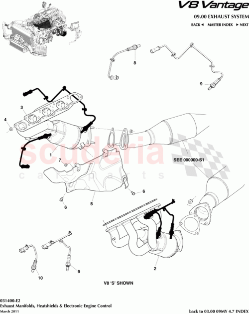 Part Diagram for Aston Martin 6G33-9F472-AA