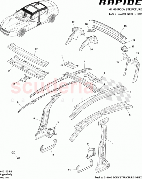 Part Diagram for Aston Martin GOAD43-F40364-AA