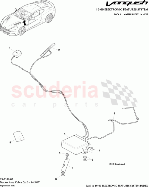 Part Diagram for Aston Martin EG33-10E921-AA