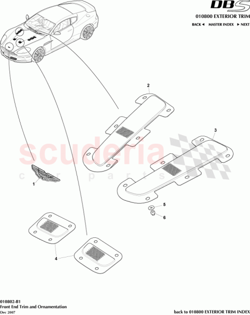 Part Diagram for Aston Martin AD33-16A758-AA