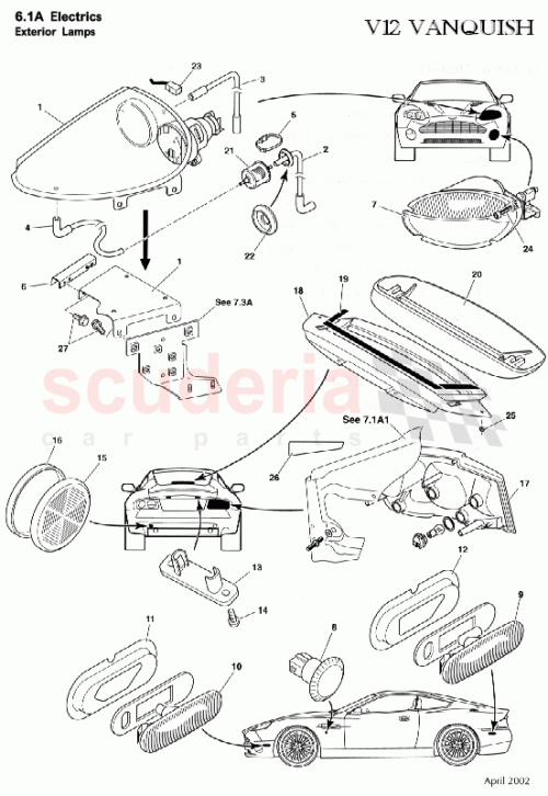 Part Diagram for Aston Martin 1R12-37-10130