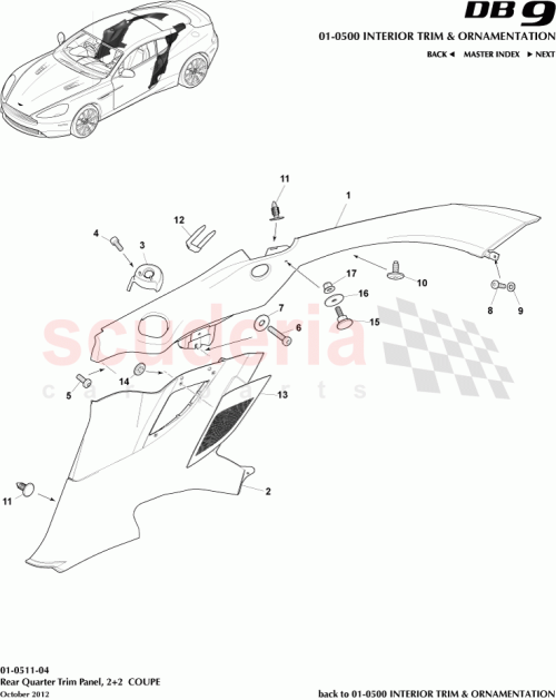 Part Diagram for Aston Martin 9G43-31012-ADW