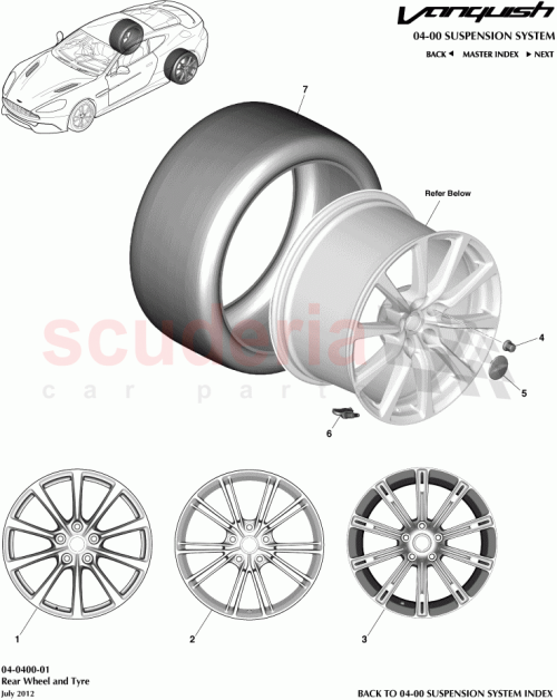 Part Diagram for Aston Martin FD33-1508-BB