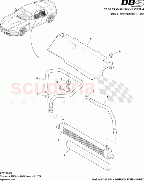 Part Diagram for Aston Martin 9D33-7H255-BA