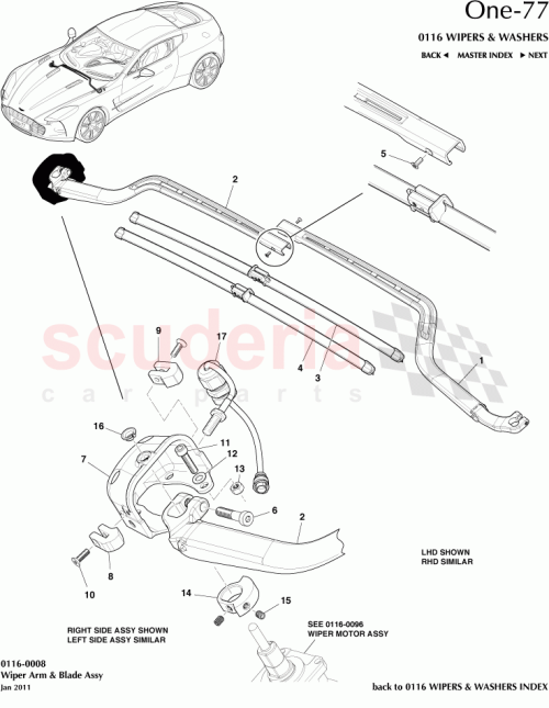 Part Diagram for Aston Martin 12023-09-1148-AD