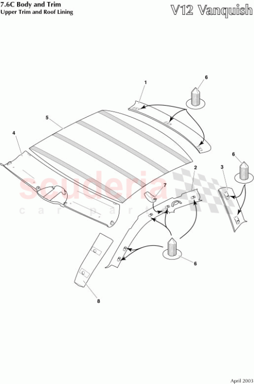 Part Diagram for Aston Martin 1R12-834812-ADW