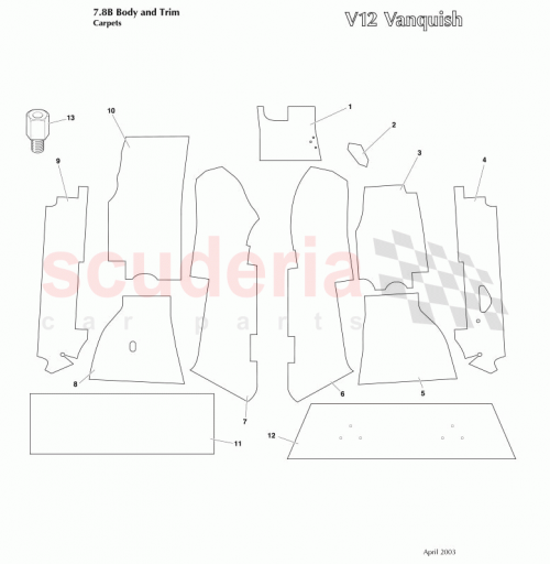 Part Diagram for Aston Martin 6R13-834510-AAW