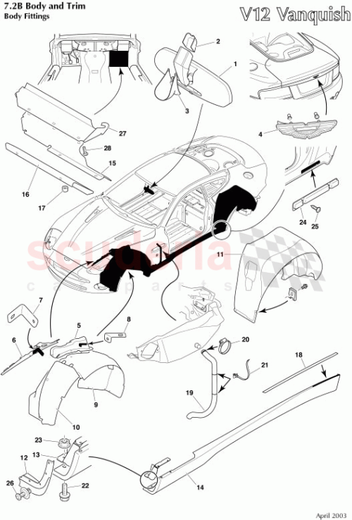 Part Diagram for Aston Martin 700246