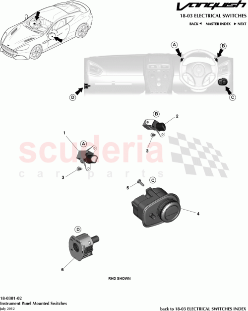 Part Diagram for Aston Martin CD33-11654-CA