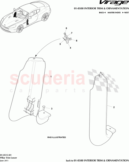 Part Diagram for Aston Martin 8D3302349ABW
