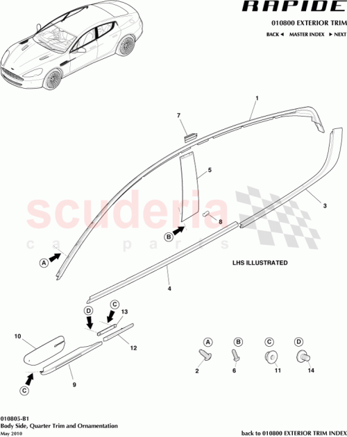 Part Diagram for Aston Martin AD43-018K27-AA