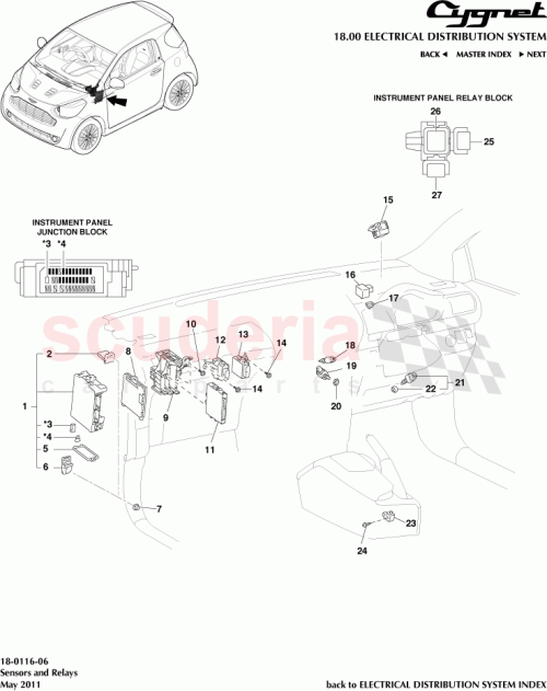 Part Diagram for Aston Martin 89681-74020