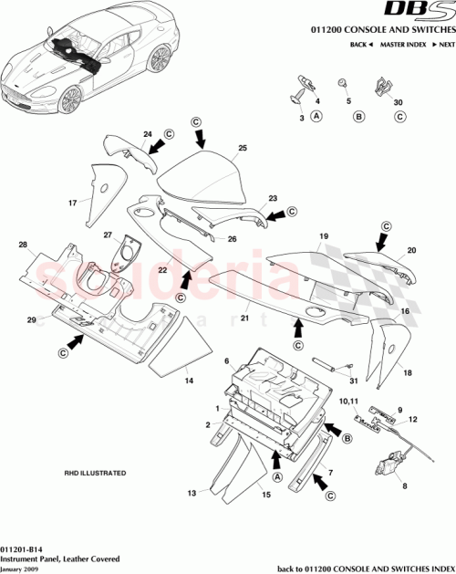 Part Diagram for Aston Martin 8D33-C043C54-AAW