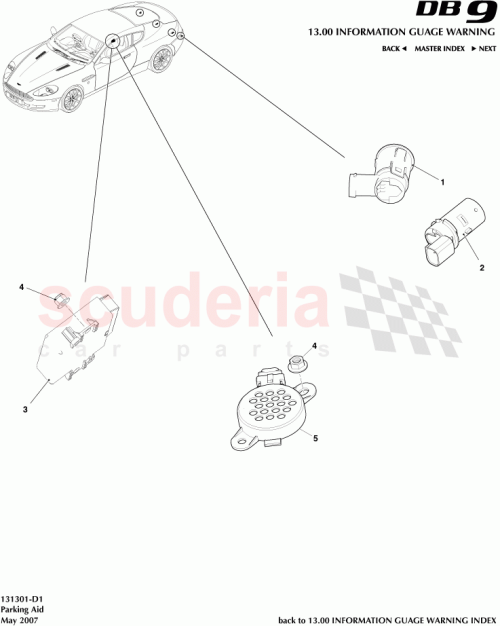 Part Diagram for Aston Martin 9G43-37-11061