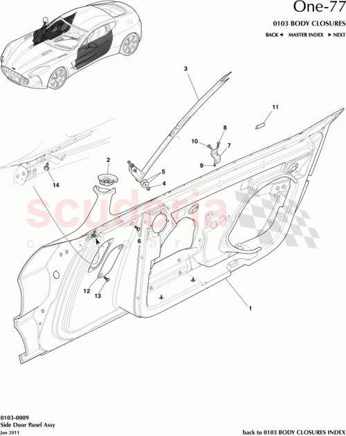 Part Diagram for Aston Martin DBYA02052-F
