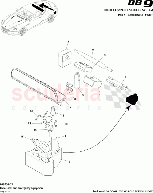 Part Diagram for Aston Martin 4G431A105AA