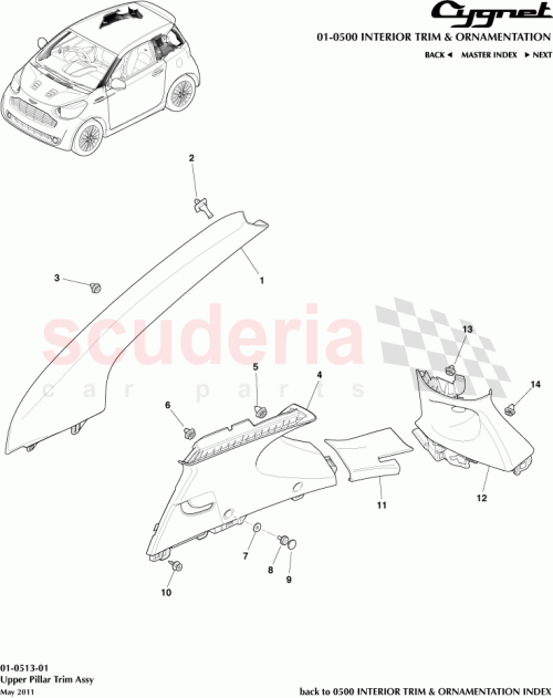 Part Diagram for Aston Martin 64937-74010