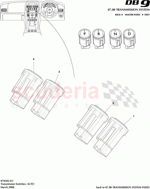 Part Diagram for Aston Martin 6G33-7J177-BB