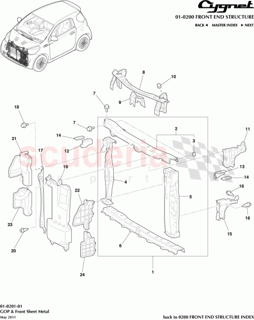 Part Diagram for Aston Martin 53286-74011