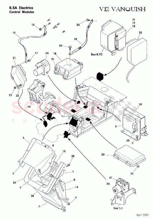 Part Diagram for Aston Martin 1R12-37-10436P
