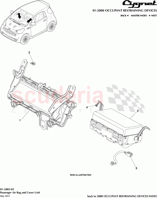 Part Diagram for Aston Martin 82140-74010