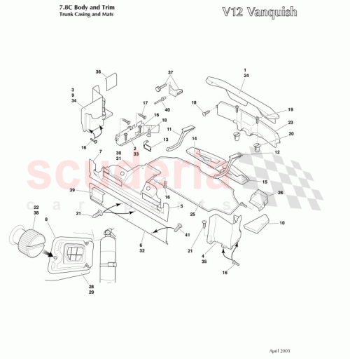 Part Diagram for Aston Martin 1R12-832916-ACW