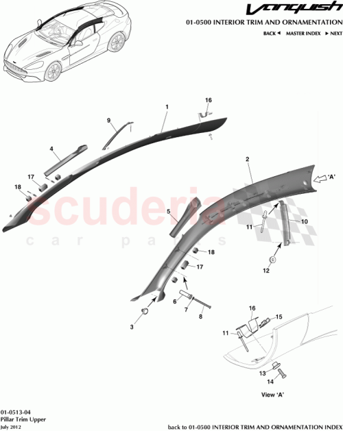 Part Diagram for Aston Martin ED33-40381-AB