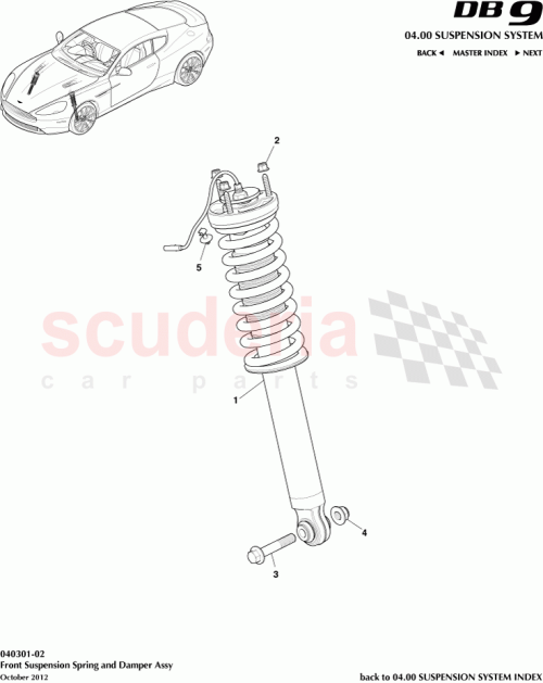 Part Diagram for Aston Martin DG43-18B036-AB