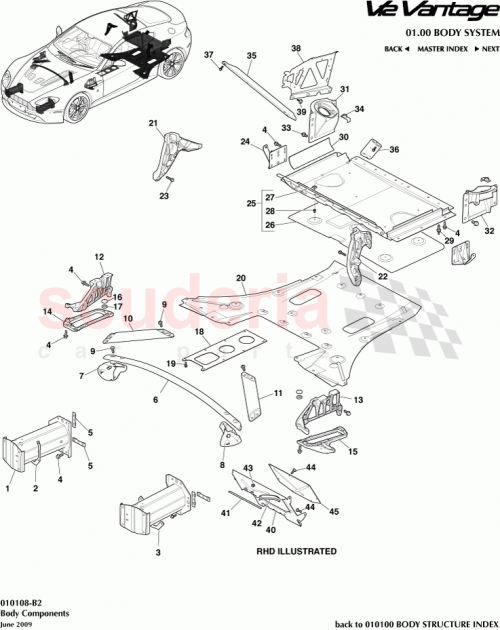 Part Diagram for Aston Martin 6G33-611D38-BA