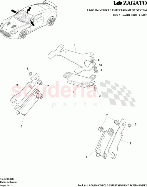 Part Diagram for Aston Martin CD33-18C987-DB
