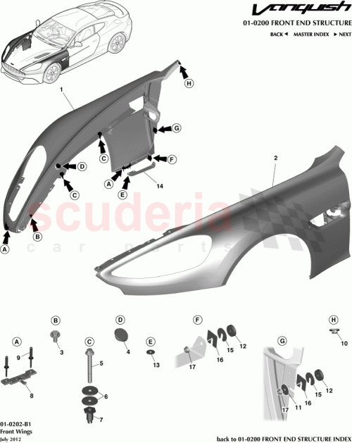 Part Diagram for Aston Martin CD33-16006-AE