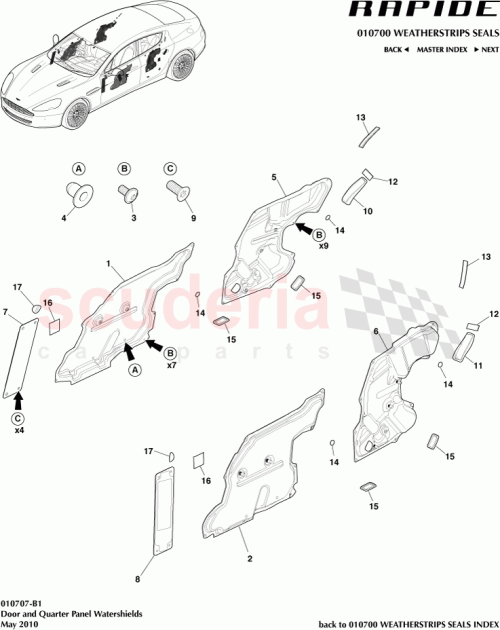 Part Diagram for Aston Martin AD43-F25834-AA