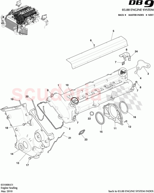 Part Diagram for Aston Martin 8G43-6A505-AA