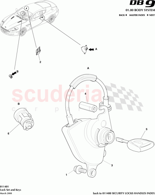 Part Diagram for Aston Martin 8D33-654024-AA/B