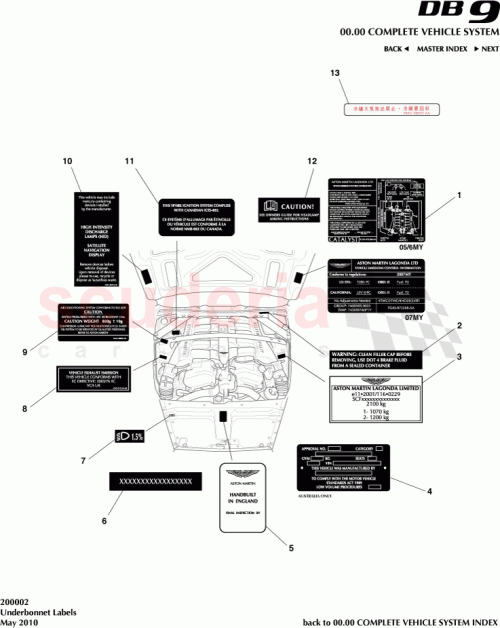 Part Diagram for Aston Martin 4G43-19E935-AB